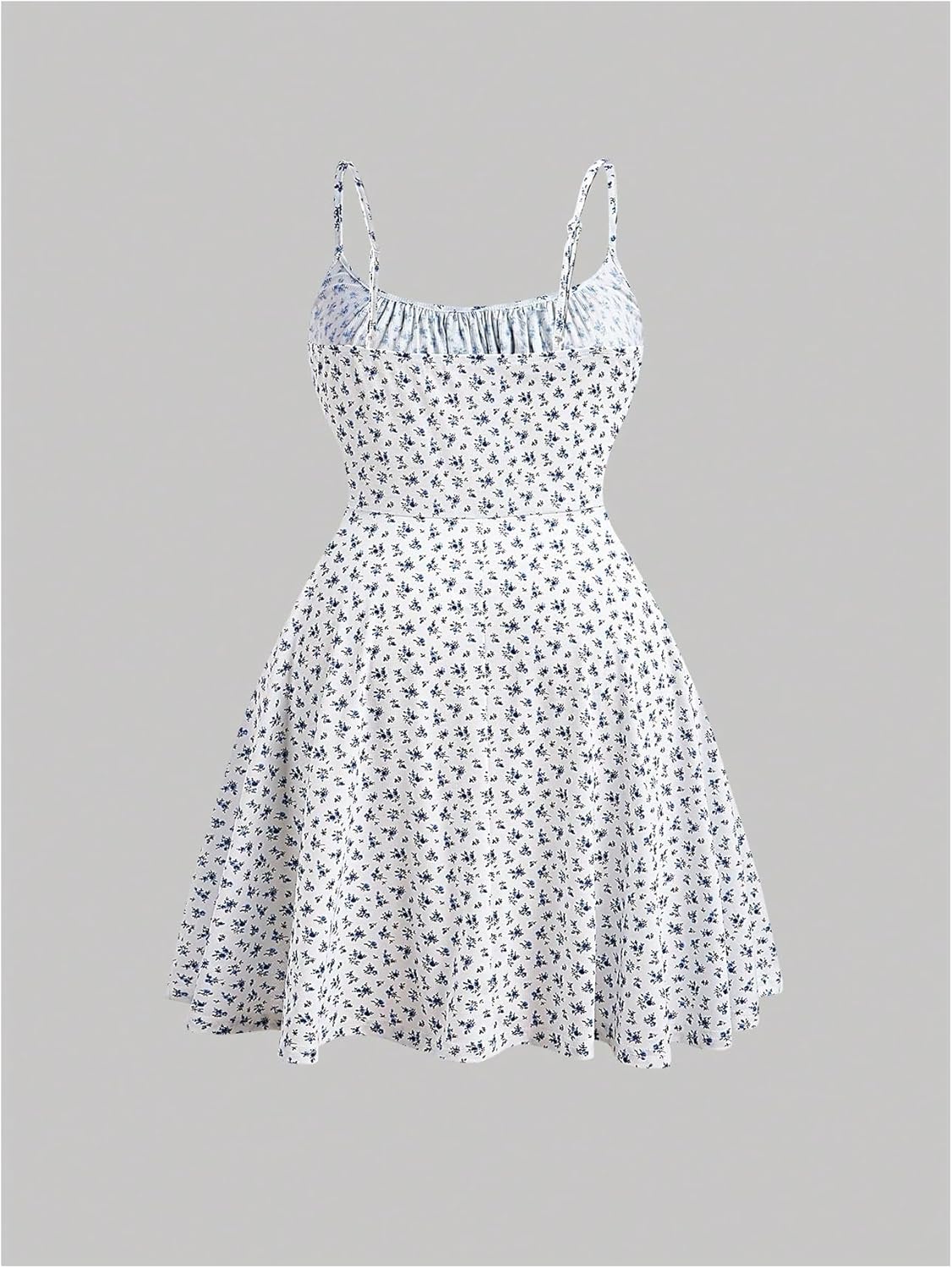 Women's Plus Size Floral Cami Dress Bow Tie Knot Sleeveless A Line Flared Dresses - Image 4