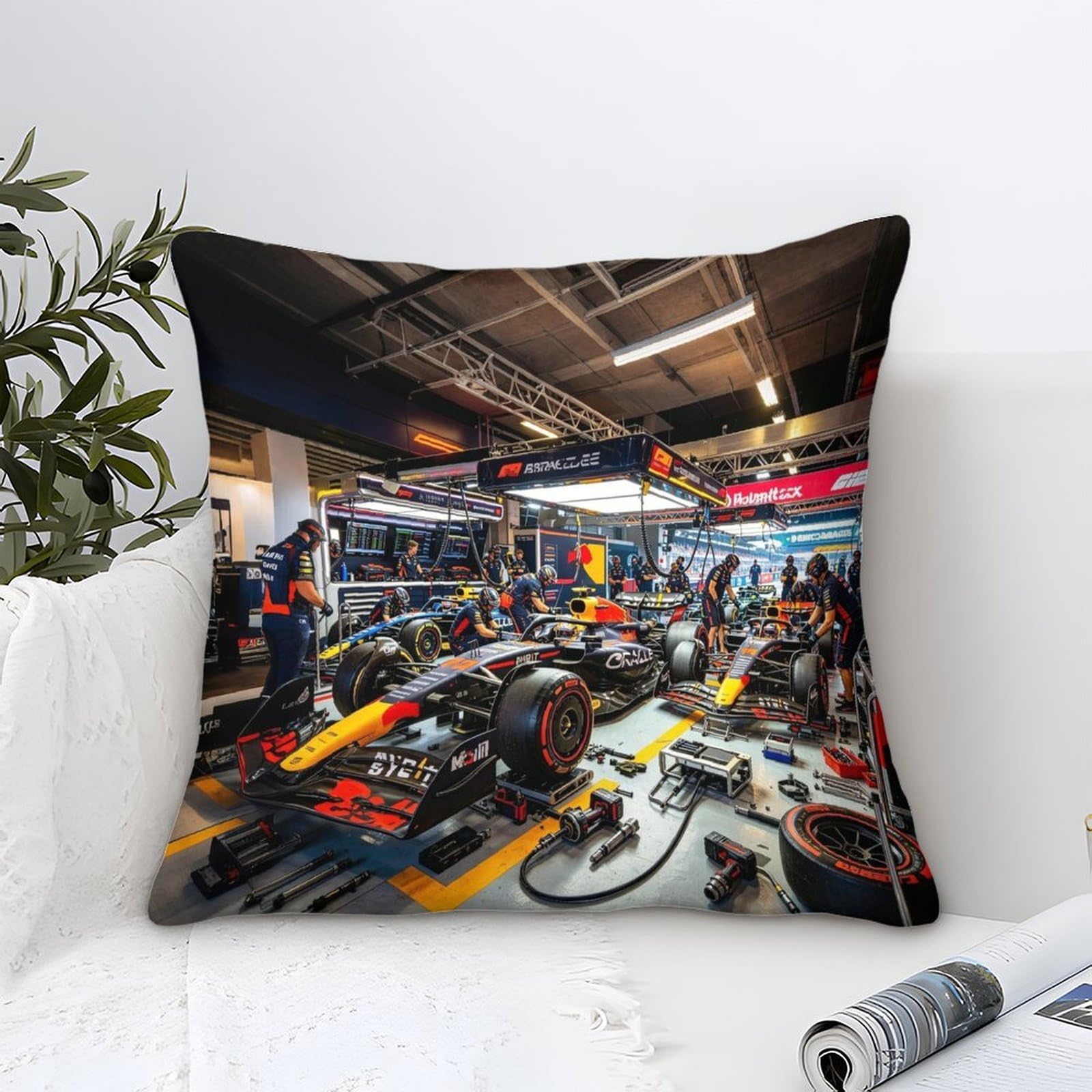 Xiaopangxy Formulaa Racing-4 Formulaa Racing Cushion Covers 45X45cm, Pit Stop Throw Double Printed Pillow Case Formulaa Racing Accent Pillow Covers