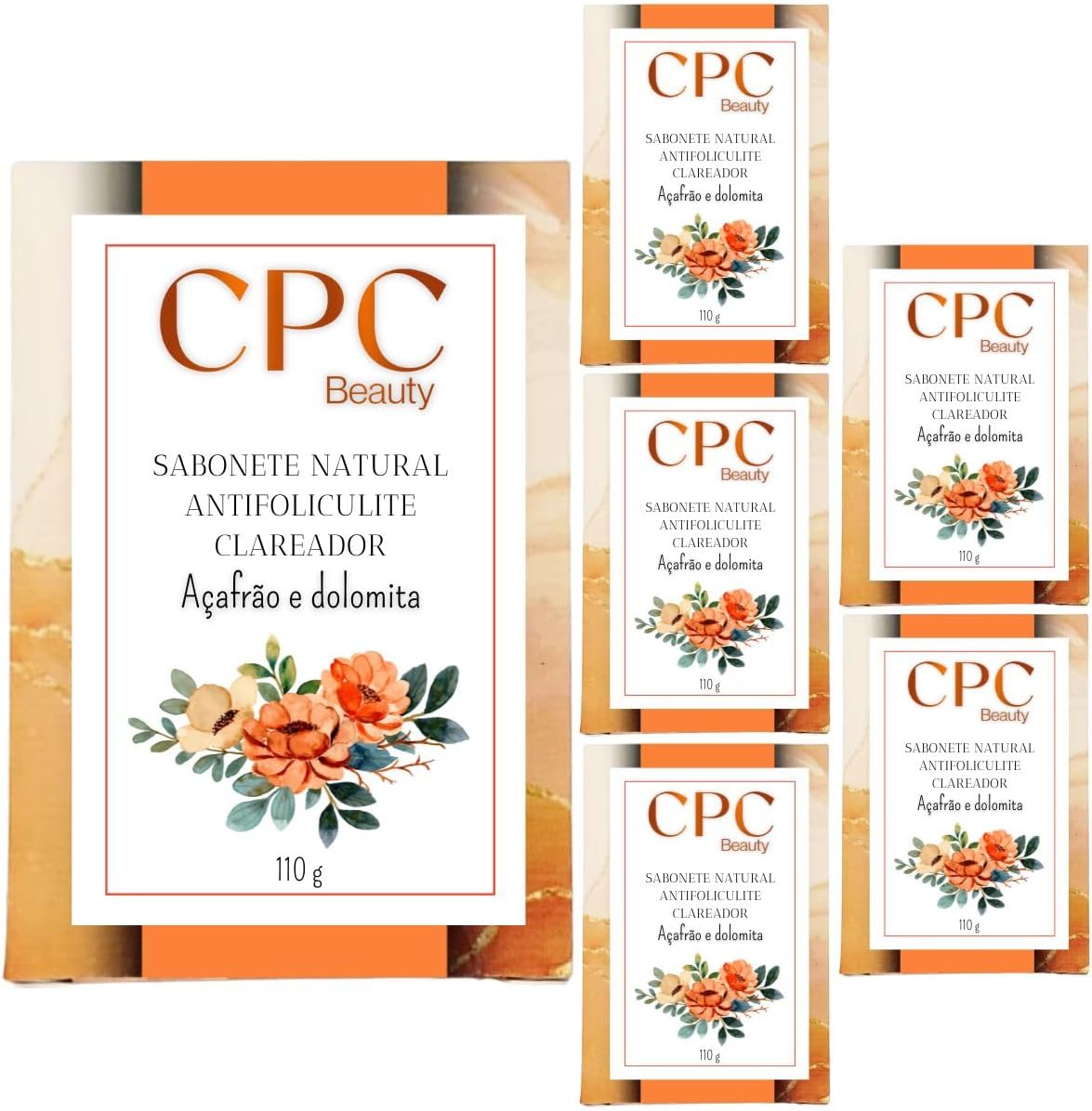 Sabonetes Artesanais Naturais CPC Beauty (6 unidades, Depilatório de açafrão)