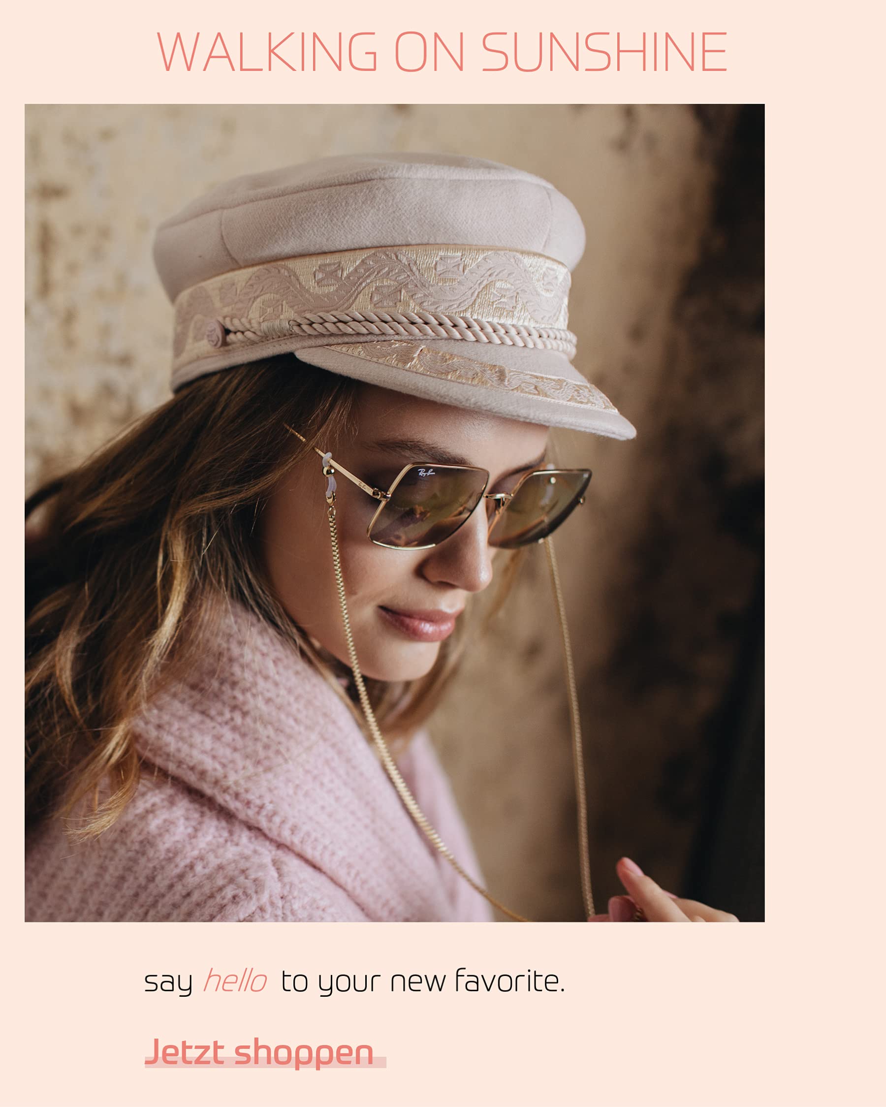 Barcelona – Maskenhalter & Brillenkette Gold und Silber - korrosionsbeständig – einzigartig hochwertige Brillen Kette & Brillenband für Sonnenbrille & Lesebrille - Brillenkette mit Karabiner
