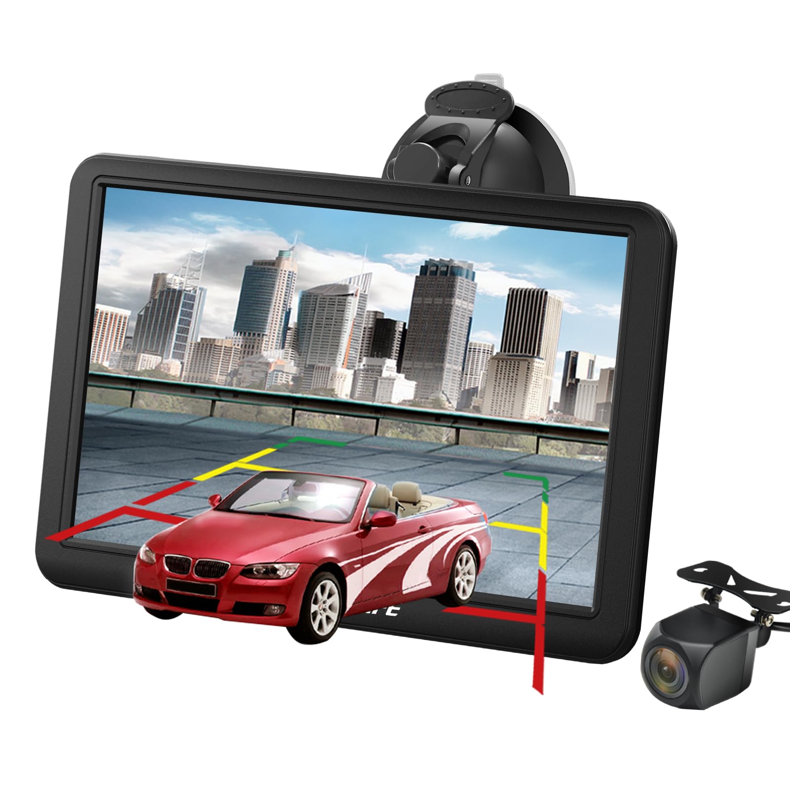 AWESAFE Bluetooth Navigatore Auto Camion con Telecamera retromarcia 7 Pollici GPS Navigatore con Trasmissione vocale, Mappa 2D/3D, Aggiornamenti Gratuiti delle Mappe a Vita