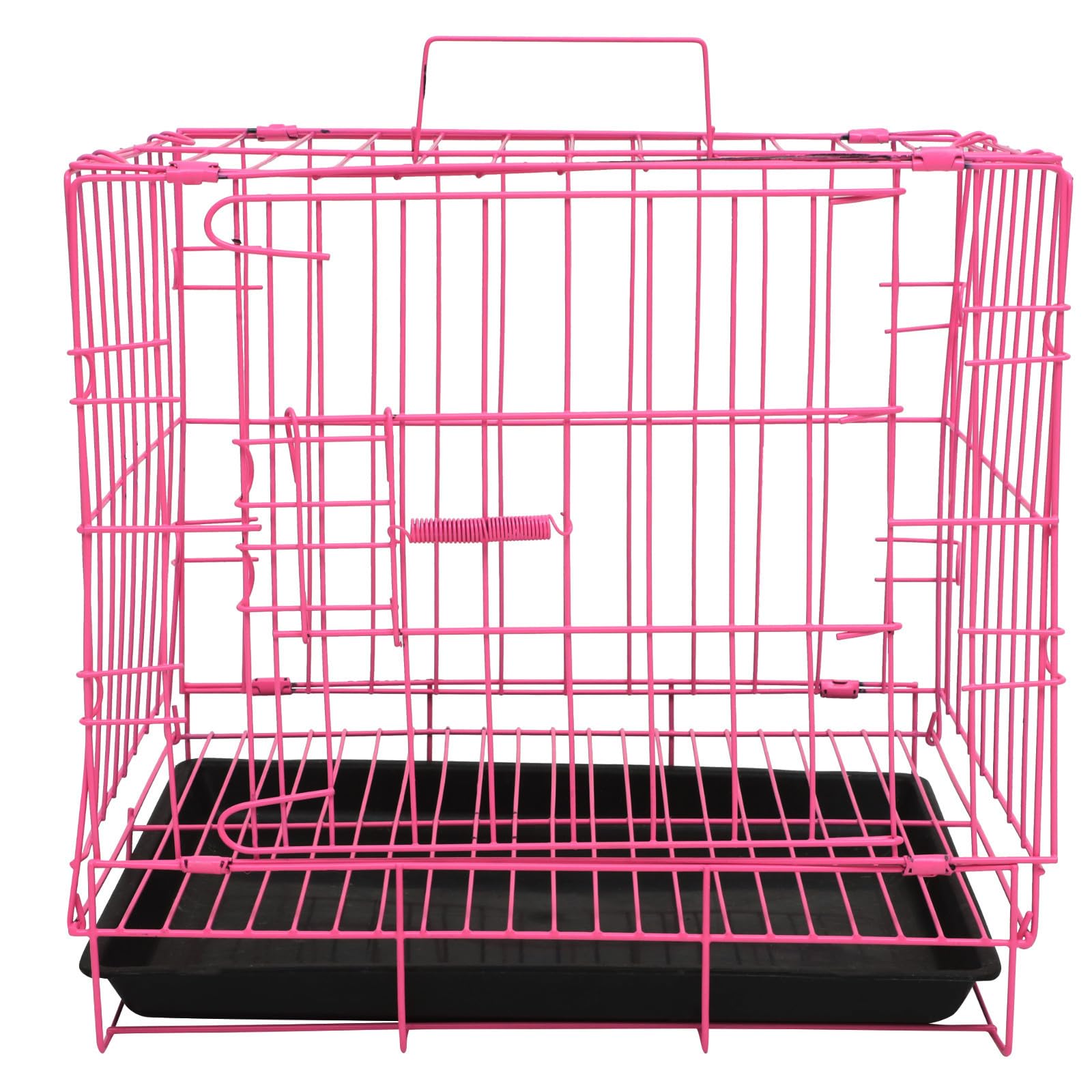 Jaula de acero para perros VILLCASE rosa plegable para solucionar problemas de espacio en traslados