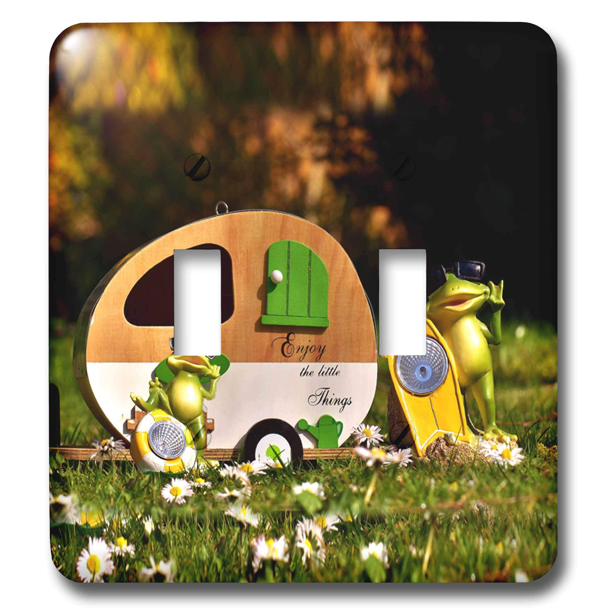 Interruptor doble 3dRose LSP_311409_2 de ranas en caravana