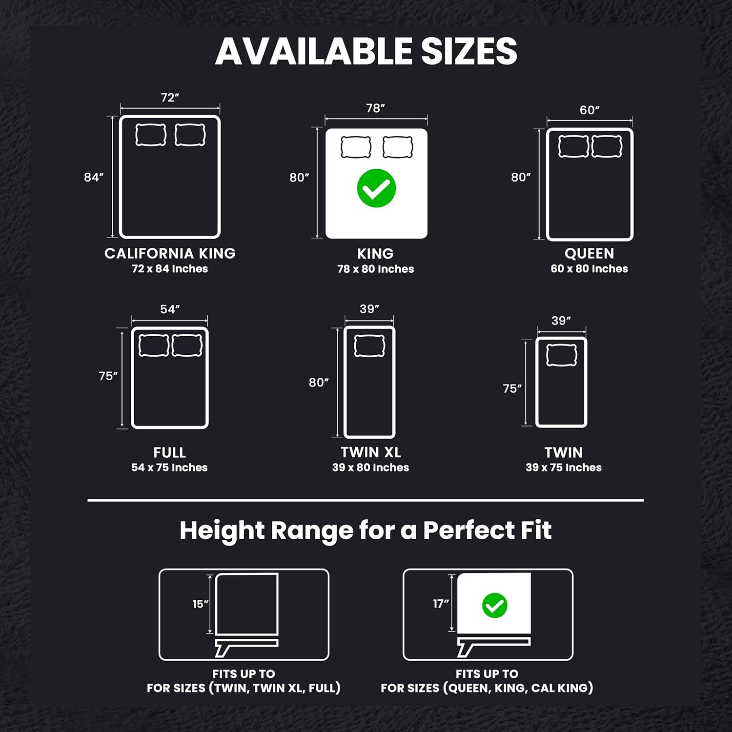 King Size Mattress Protector Waterproof, Premium 200 GSM Terry Mattress Cover, Soft & Breathable Bed Cover, Fitted Sheet Style Stretchable Deep Pockets 17" by Utopia Bedding (Black)