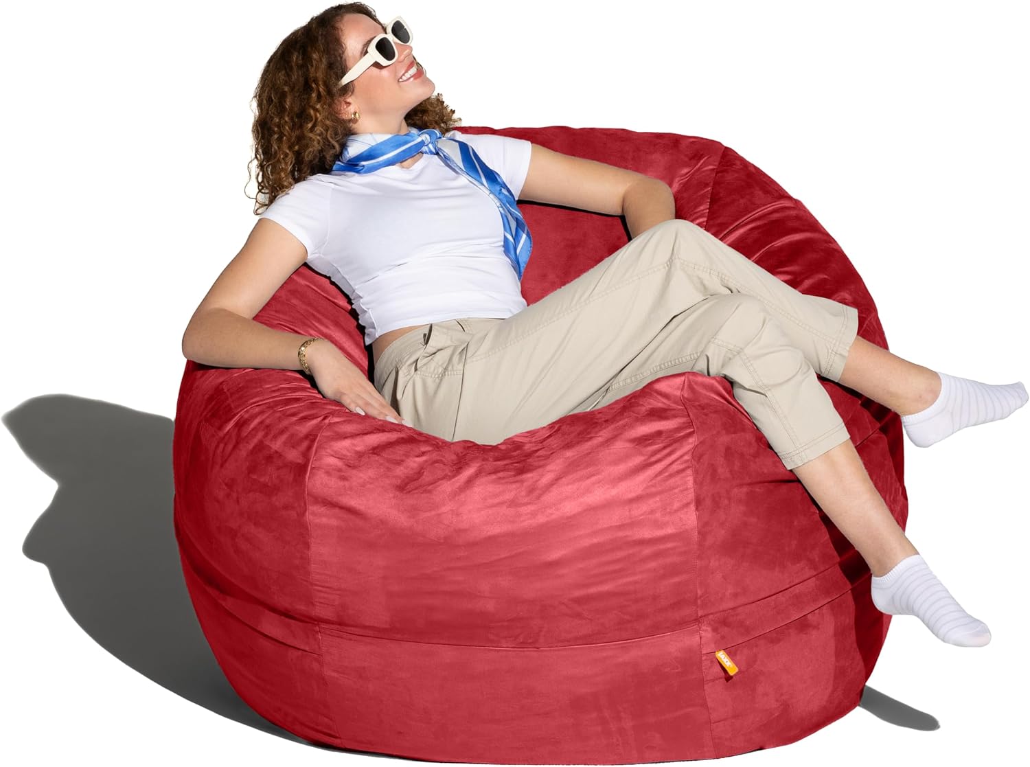 Jaxx Saxx 5 Foot Large Bean Bag w/Removable Cover, Cinnabar