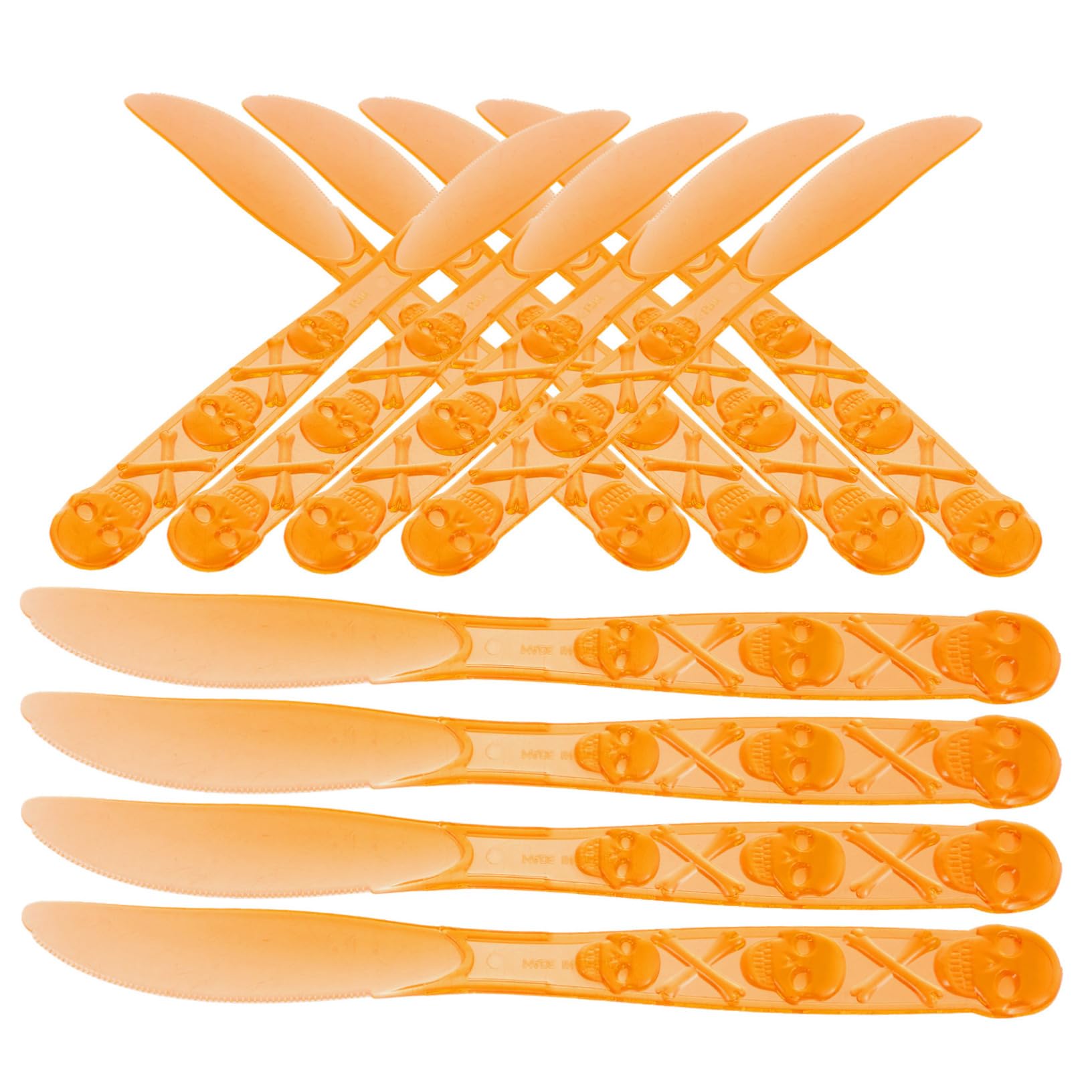 COLLBATH 12Pcs Halloween Party Flatware Plastic Cutlery for Table Decoration Halloween Gathering Utensils for Spooky Celebrations and Themed Events