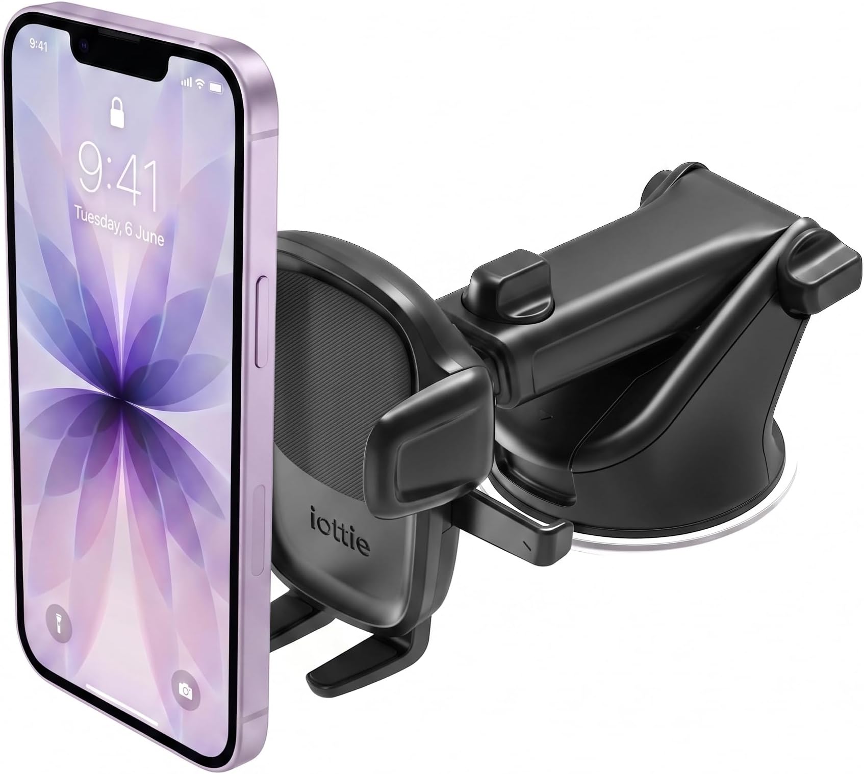 iOttie Easy One Touch Signature Dashboard & Windshield Universal Car Mount Phone Holder Desk Stand with Suction Cup Base and Telescopic Arm for iPhone, Samsung, Google, More Smartphones