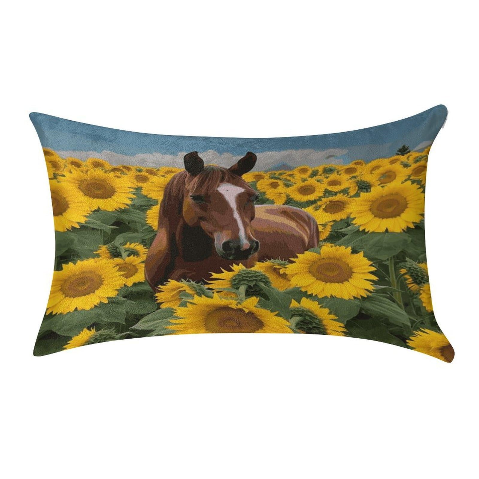 Btcowzrv Style Horse And Sunflower Pillow Cover Pillow Case Pillowcase
