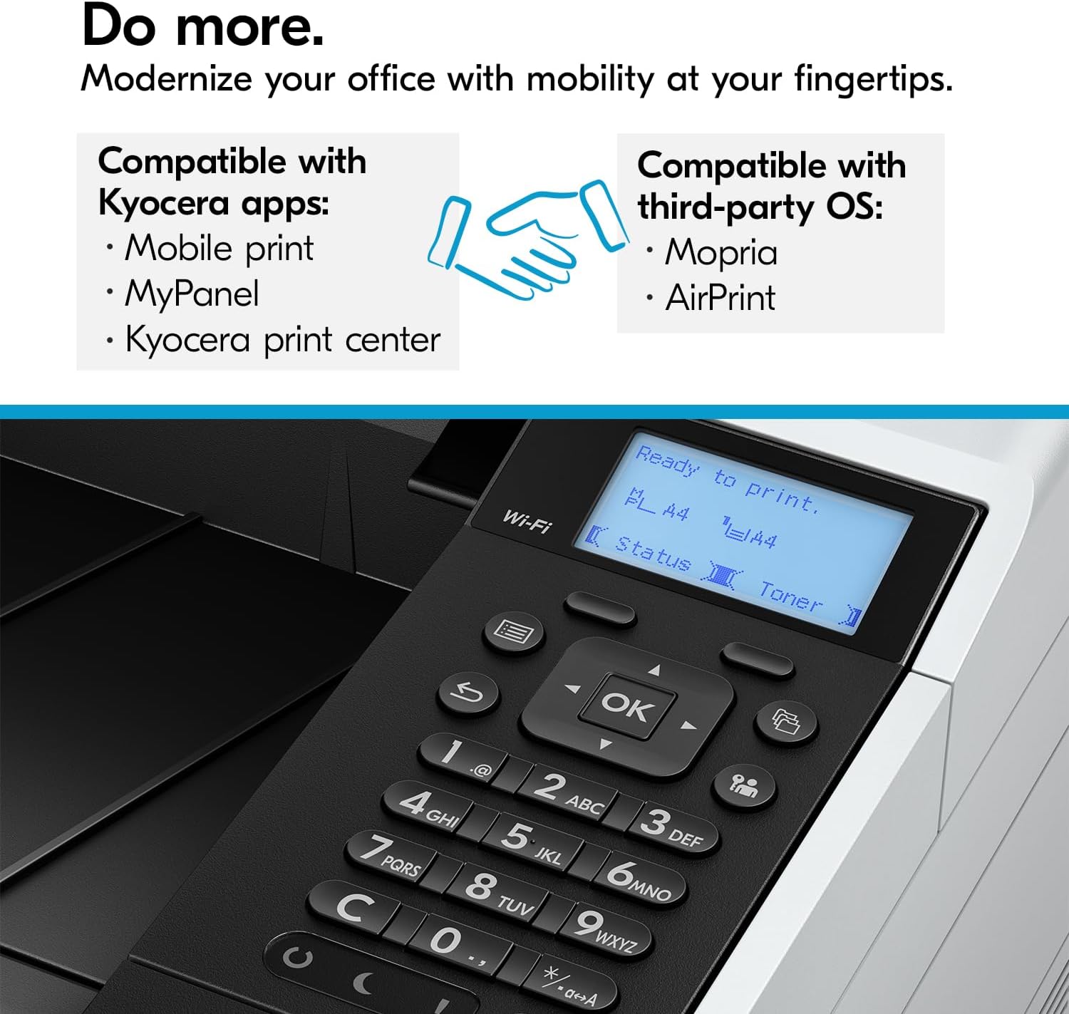 KYOCERA ECOSYS PA3500wx Monochrome Wireless Laser Printer, up to 37ppm