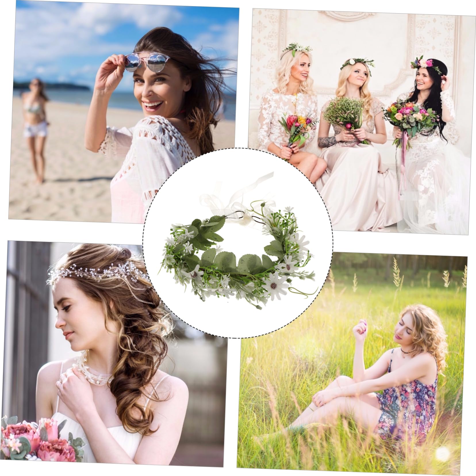 FRCOLOR 3stücke Frisch Und Elegant Blumiger Stirnband-kranz Für Frauen Handgefertigte Haaraccessoires Für Hochzeiten Partys Und Fotoshootings Farbton Leicht Bequem