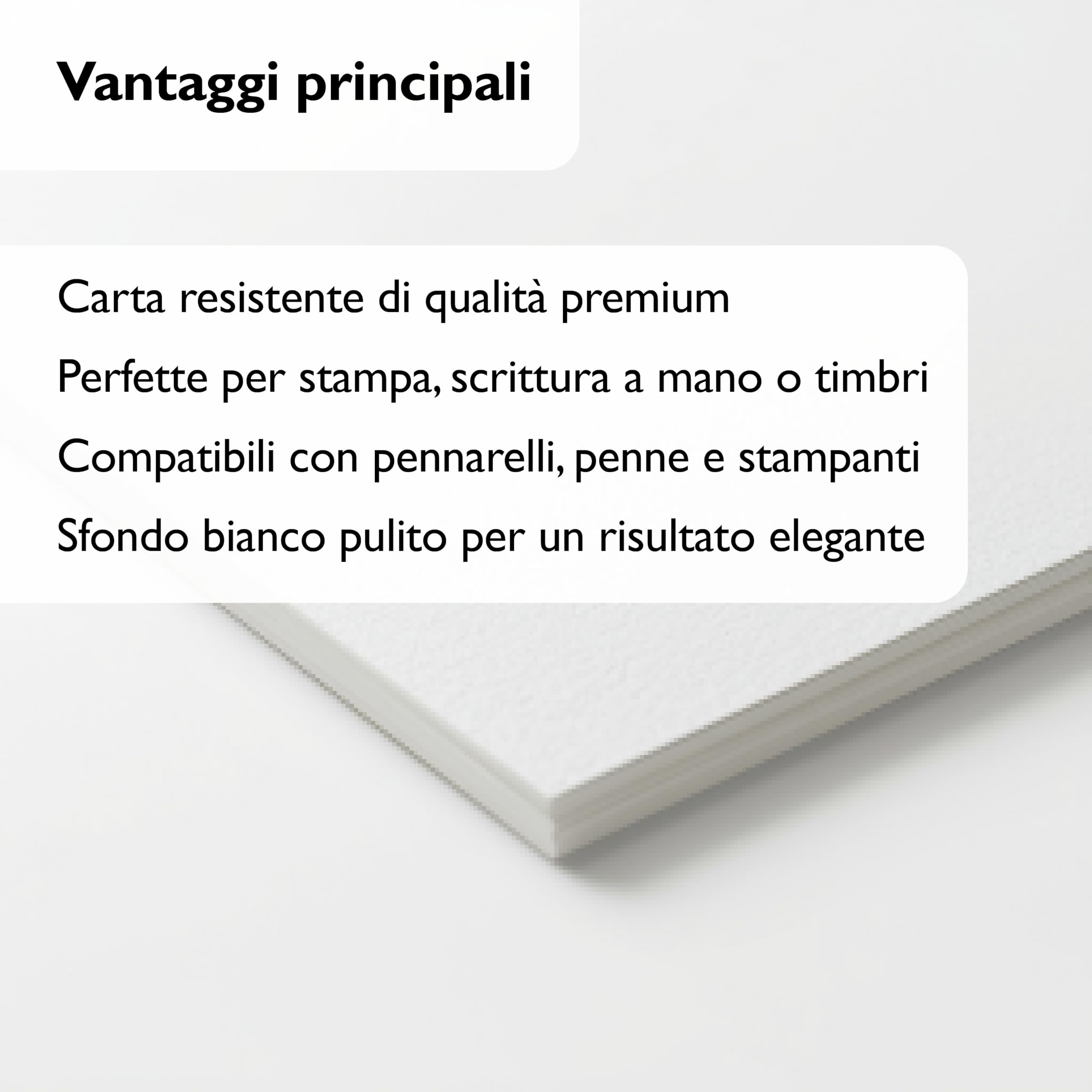 Cartellini Bianchi Premium, 65x35 mm, 300 g/m², 200 Pezzi con Laccetti (già infilati), Cartellini per Etichette Prodotti e Prezzi
