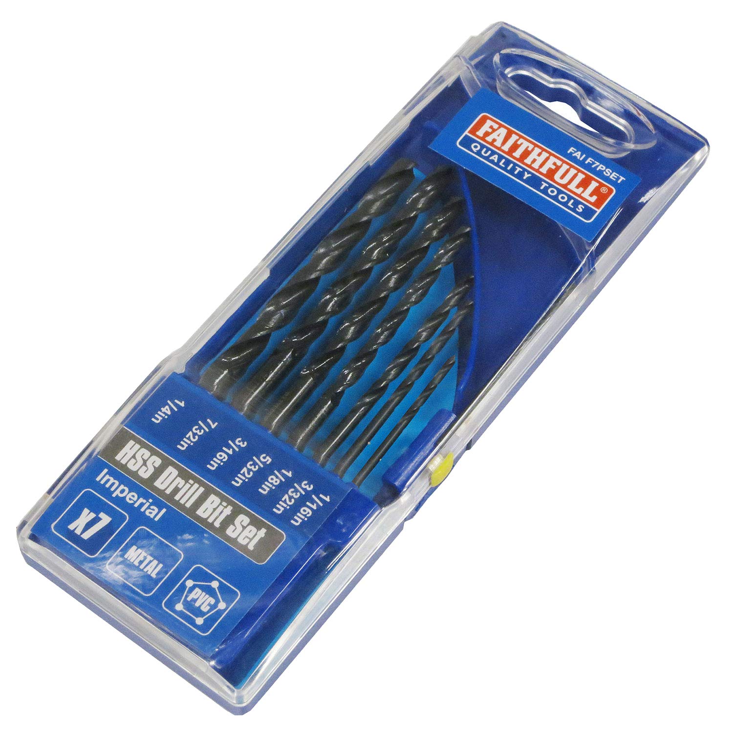 Faithfull 50207 HSS Drill Bit Set of 7 1/16-1/4 x 1/32