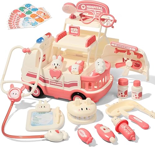 Kit de médico de juguete para niños pequeños de 3, 4, 5 años, cumpleaños de niños y niñas, juego de simulación de médico, juego médico para niños