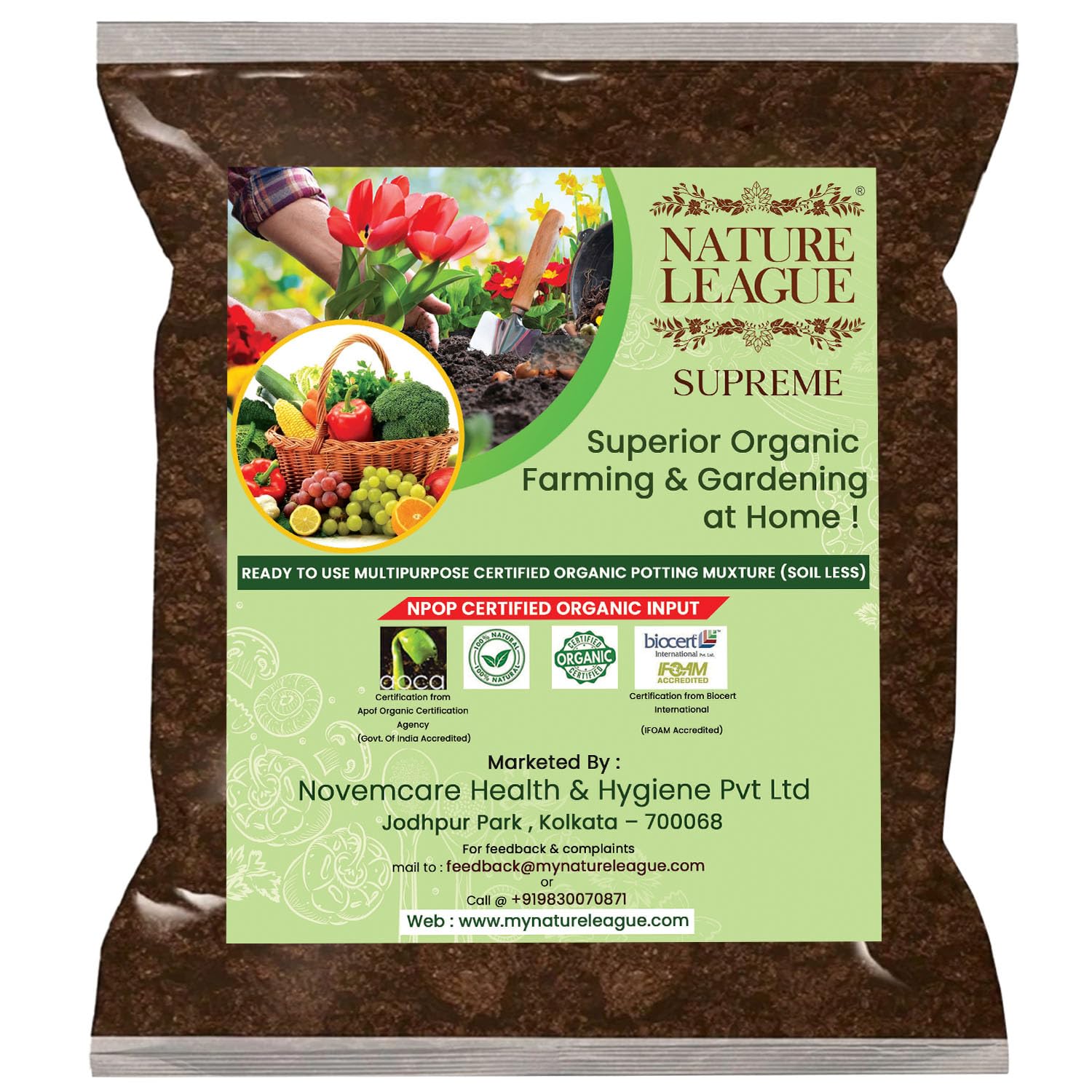 Nature League – Supreme, Organic Certified, Macro & Micro-nutrients Enriched, Ready to Use, Light Weight, Soil-Less Potting Mixture, 5X Growth, Healthy Plants & Happy You, 4x1 Kg (4 Kg) (B0CWQG2DKK) Amazon Price History, Amazon Price Tracker