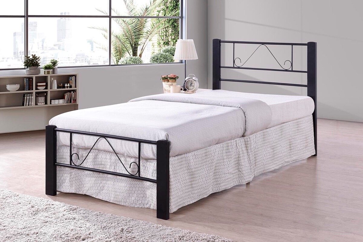 Buy Black Metal Platform Bed Frame Twin Size, Headboards and Footboard