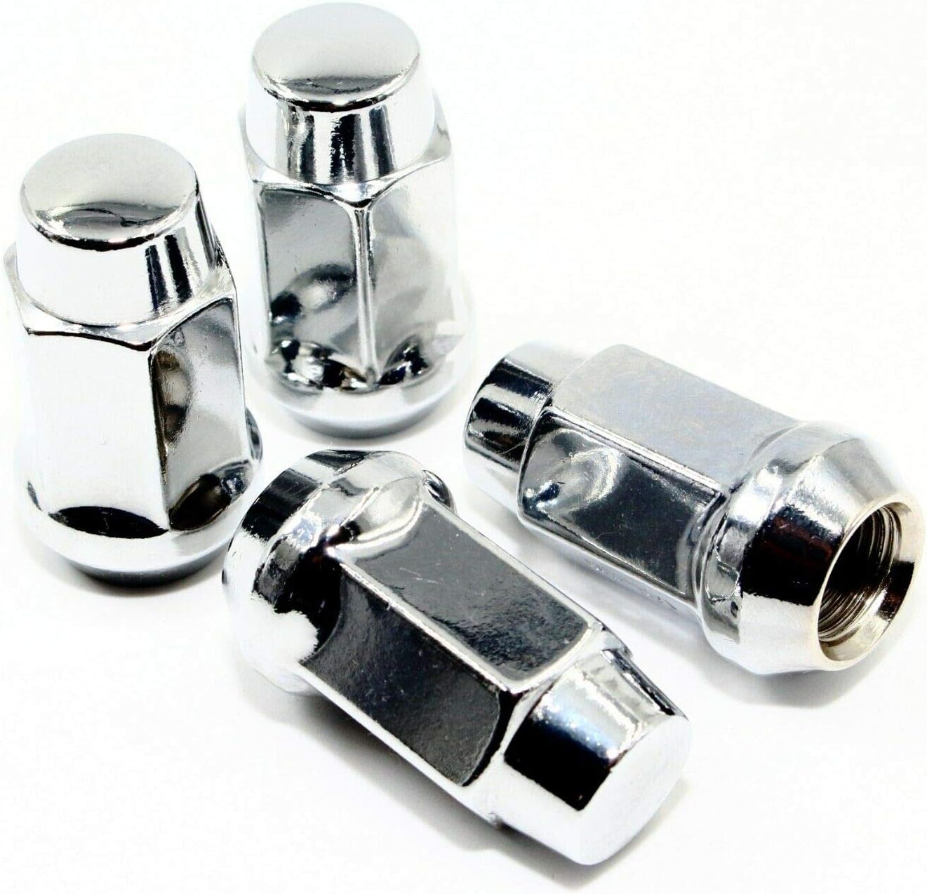 Set of 20 Veritek 1/2x20mm 3/4 19mm Hex 1.60 Inch Chrome OEM Factory Style Acorn Conical Seat Lug Nuts for Ford Flex Edge Explorer Lincoln Factory Wheels