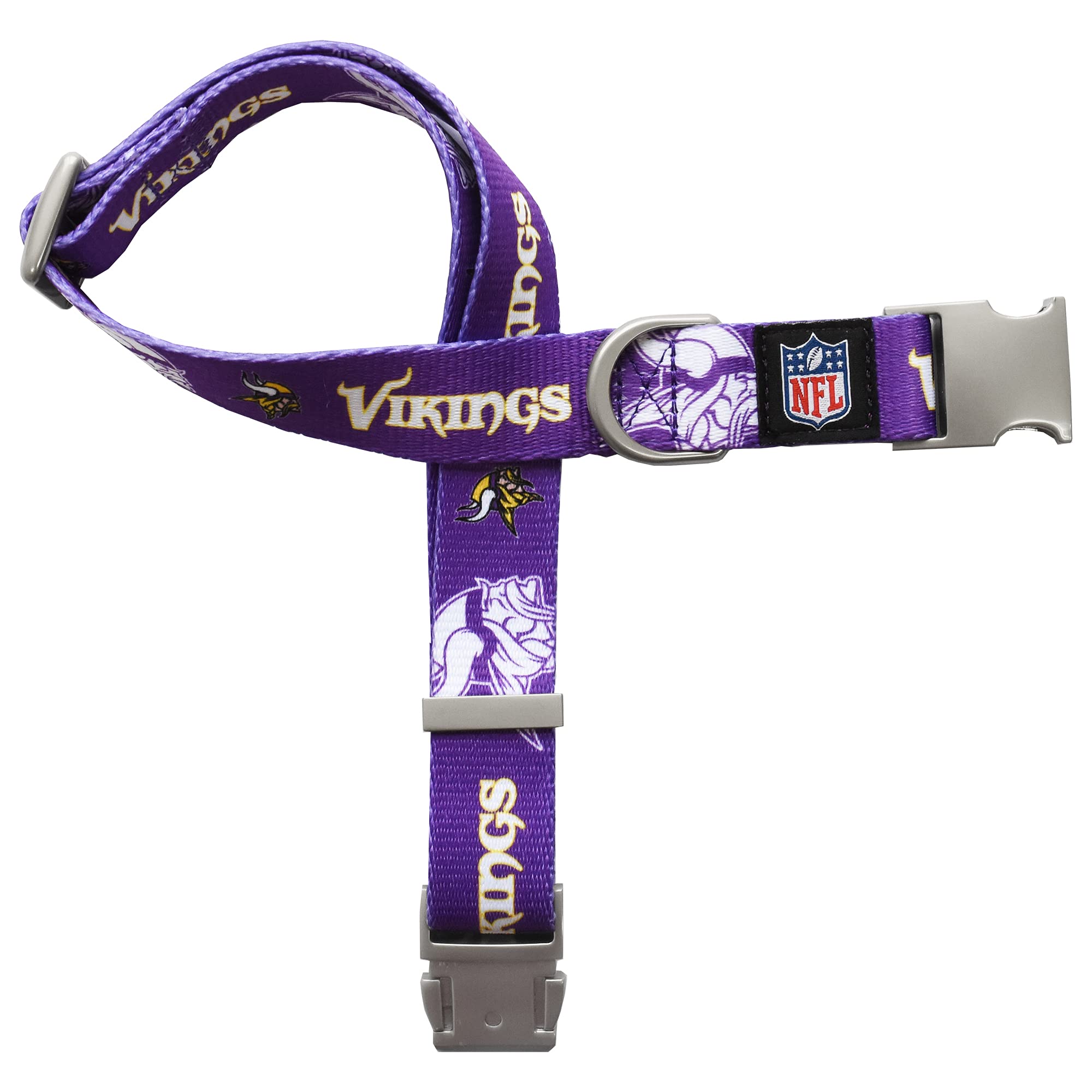 Littlearth Unisex-Adult NFL Minnesota Vikings Premium Pet Collar, Team Color, Small