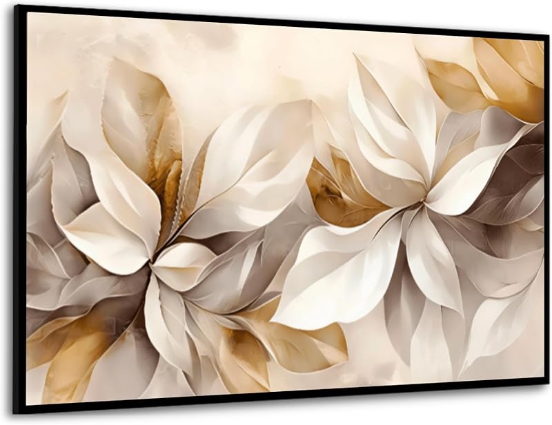 Quadro Floral Folhagem para sala com Moldura 60x90cm