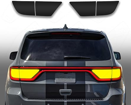 Luxe LightWrap Dodge Durango 2014-2022 Taillight Tink Kit - Exact Cut Vinyl Overlay, Dry Application Film with Air Release Technology - Dark Smoke Gloss