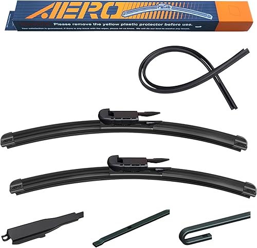 Vista 41 de AERO Avenger - Limpiaparabrisas prémium PTB de 26 + 20 pulgadas para todas las estaciones con repuestos de goma adicionales, repuesto del