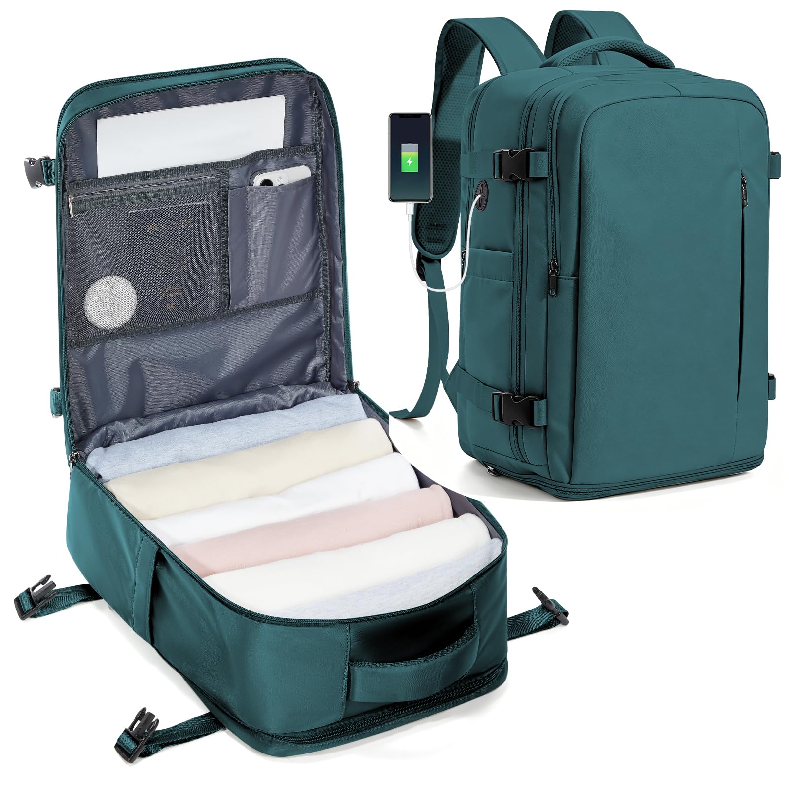 SZLX Zaino Ryanair 40x30x20 Sottovuoto con Pompa Bagaglio a Mano | Wizzair 40x30x20 Zaino da Viaggio 40x20x25 Borse da Cabina per Easyjet Borsa da Viaggio Donna Uomo con scomparto scarpe