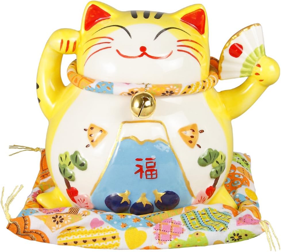 Gold luck beckoning cat Hatsuyume tiger ( small ) piggy bank YM-16A