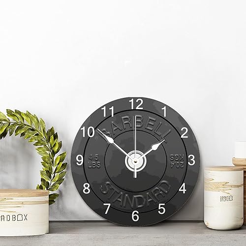 Miniatura 4 de ArogGeld Reloj de pared con barra de 10 pulgadas, reloj de pared grande de 10 pulgadas, funciona con pilas, placa de peso para colgar en la pared,