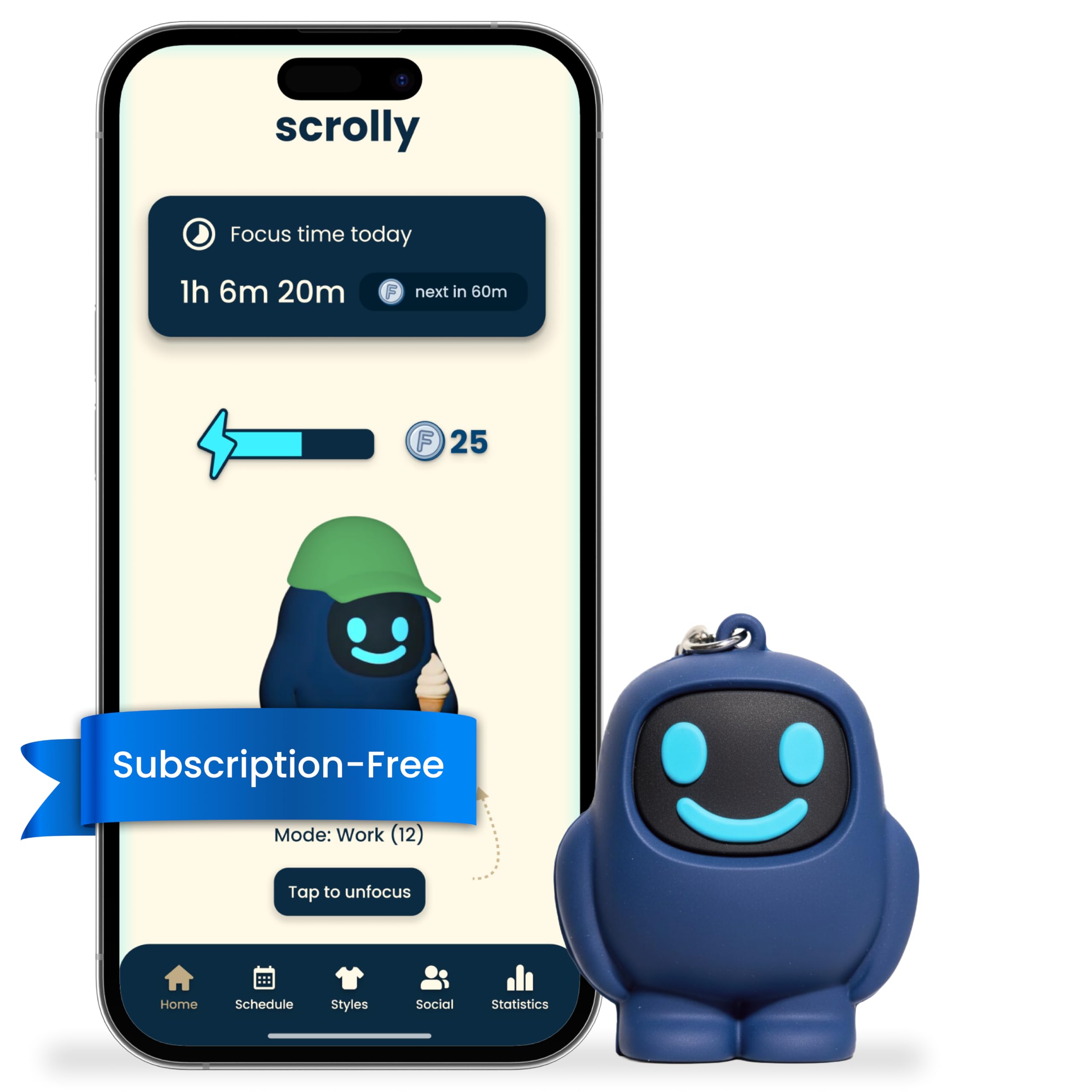 Scrolly – Bloqueador físico de Aplicaciones sin suscripción, Reduce el Tiempo de Pantalla y Mejora la concentración y la productividad, para Android y iPhone