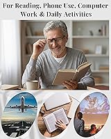 Vista 5 de 6 pares de anteojos de lectura con clip, con aumento y bloqueo de luz azul, lentes de lectura