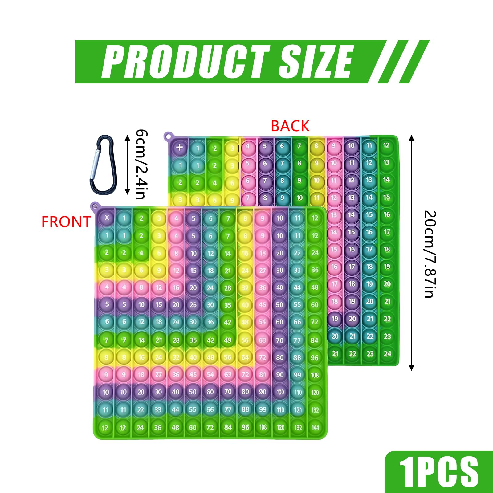 Times Table Poppet 12x12 Maths Poppet Multiplication Pop It 12x12 Maths Fidget Toy Multiplication Popper Times Tables Poppit Maths Fidget Times Tables Relieve Stress And Anxiety Toys - Image 2