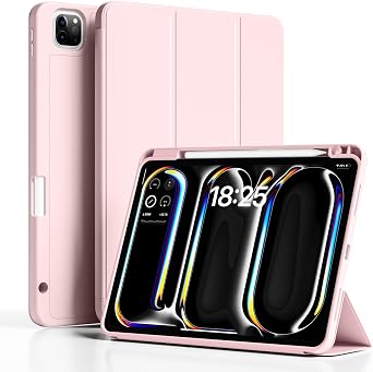 Case for iPad Pro 13 M5/M4 2025/2024,Slim Trifold Cover,Pink