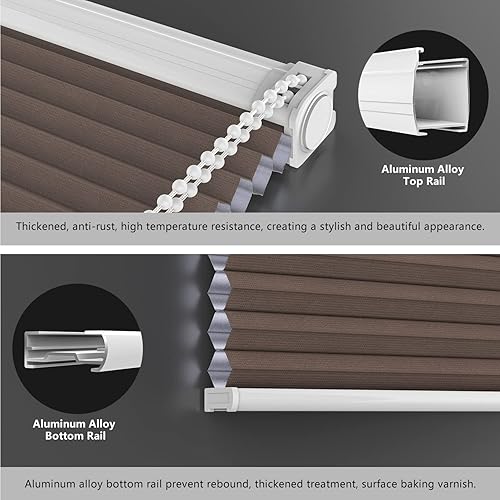 Miniatura 2 de LazBlinds Persianas celulares sin herramientas, sin taladro, cortadas a medida, bloqueo de luz, protección de privacidad, persianas plisadas de