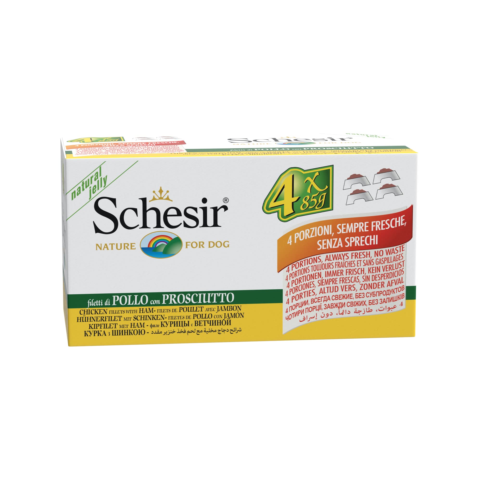 Schesir Filet de Poulet à la Dinde pour Chien - Nourriture Humide - 6 x 4 boîtes x 85 g