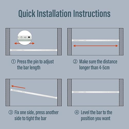Miniatura 2 de Barra de seguridad para puerta corredera, barra de seguridad ajustable para puerta de cristal, barra de seguridad de ventana de 1.260 in de ancho,
