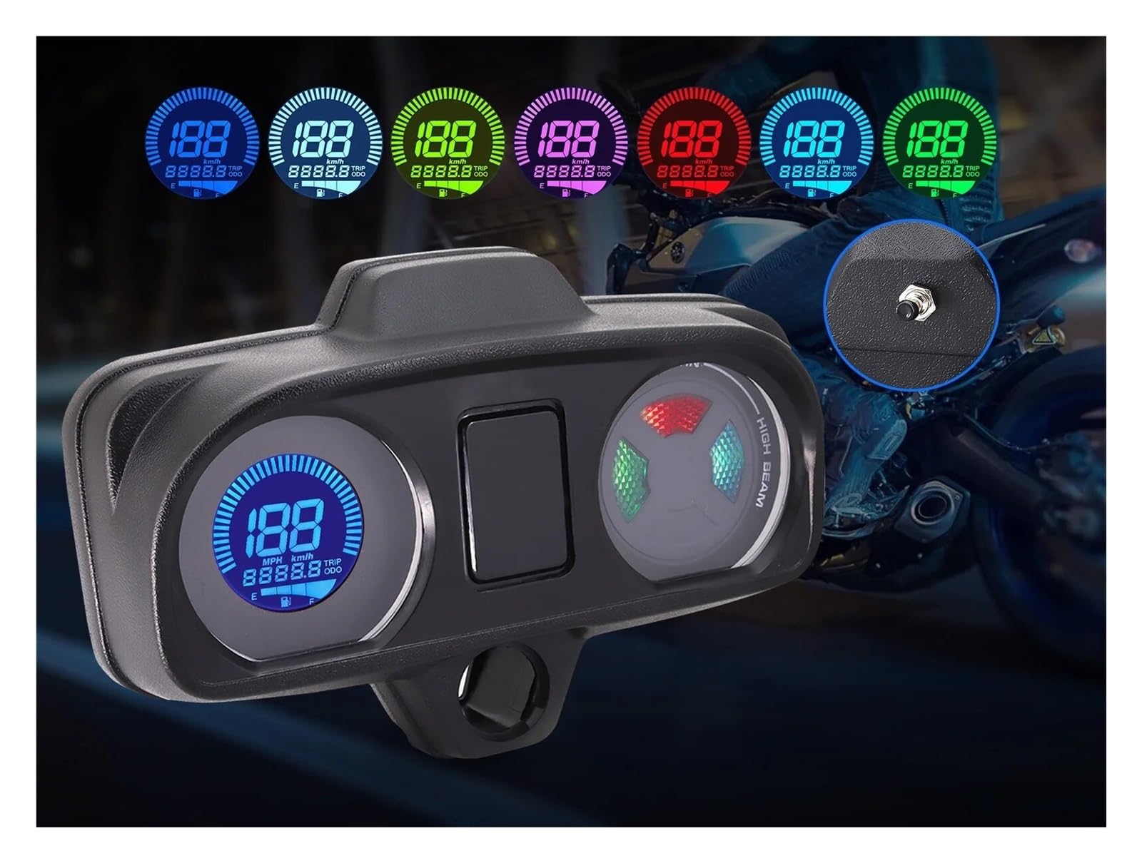Contagiri contachilometri Tachimetro Universale Per Moto 12V Indicatore Livello Carburante Retroilluminazione A LED Digitale Moto 12V Per Titan Per CG 150 Fan