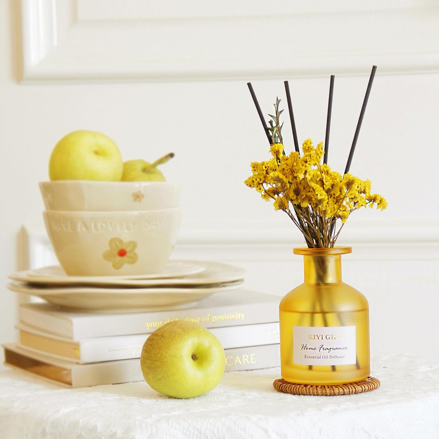 Reed Diffuser Set –Scented Diffuser with Sticks Home Fragrance Diffusers for Home Reed Diffuser for Bathroom Shelf Decor (4.06oz Pear Freesia) - Image 2