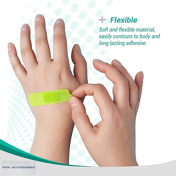 60pcs Assorted Color Neon Plasters, Detectable Breathable Wound/Cut Injury Dressings - Brightly Coloured, Easily Detectable Assorted Plasters
