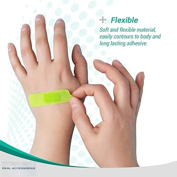 60pcs Assorted Color Neon Plasters, Detectable Breathable Wound/Cut Injury Dressings - Brightly Coloured, Easily Detectable Assorted Plasters