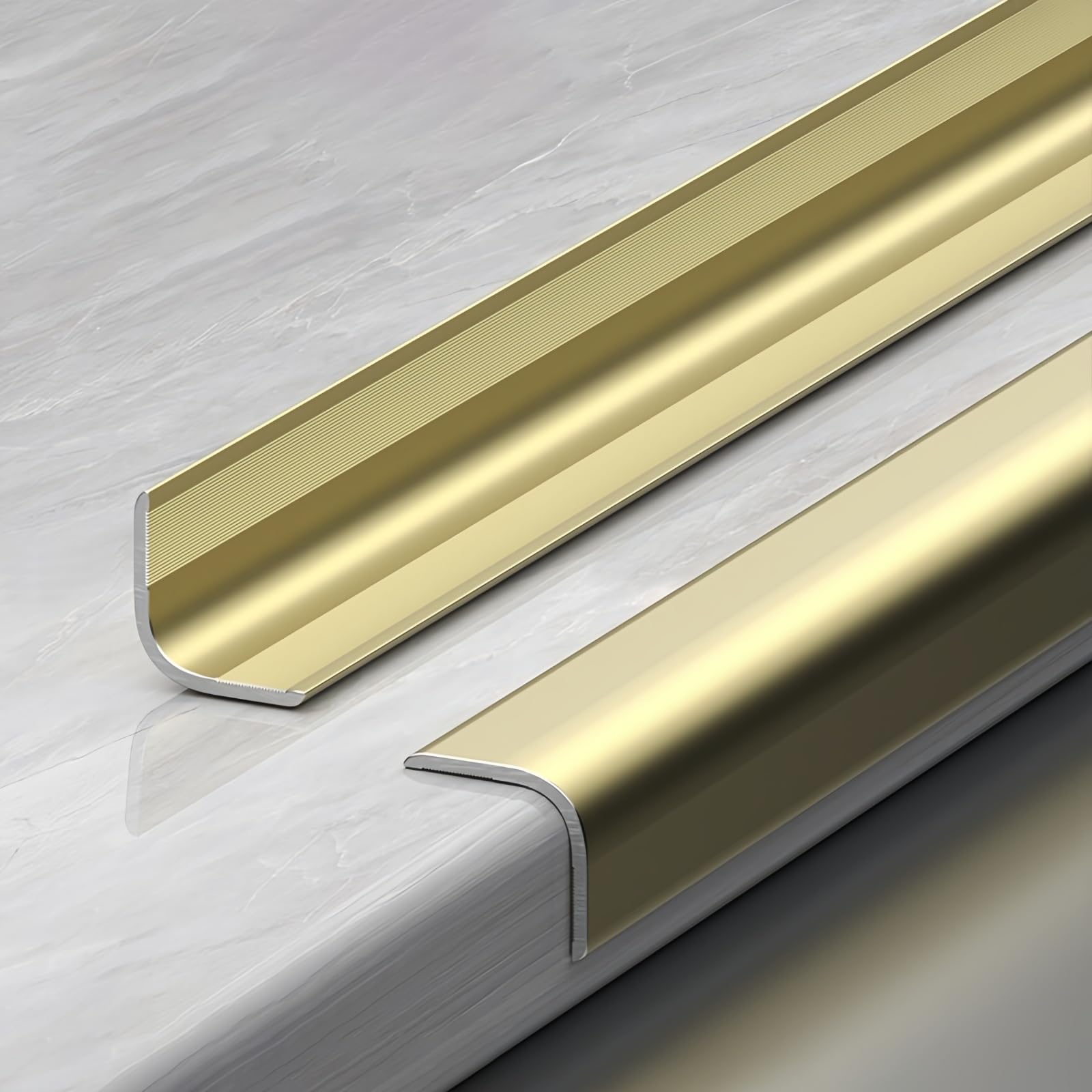 Protezioni angolari da 100 cm, 3 pezzi, protezioni di sicurezza per angoli, in alluminio, per evitare graffi e danni, perfette per casa, ufficio e uso industriale (oro, 20 mm)