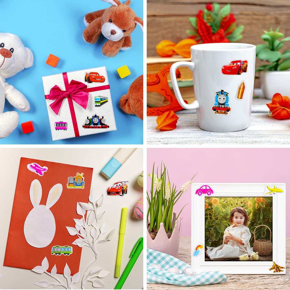 Vicloon 3D Stickers, 600+ Stickers 28 Variety Sheets for Rewarding Gifts Scrapbooking Including Cartoon Car, Train, Plane and More - Image 4
