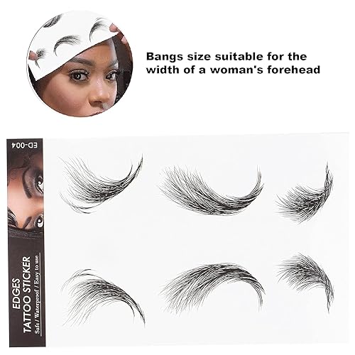 Miniatura 9 de Adhesivo de tatuaje para el cabello, adhesivo temporal para el cabello, calcomanías de línea de cabello, peinados de mujer, tatuaje, tatuaje de