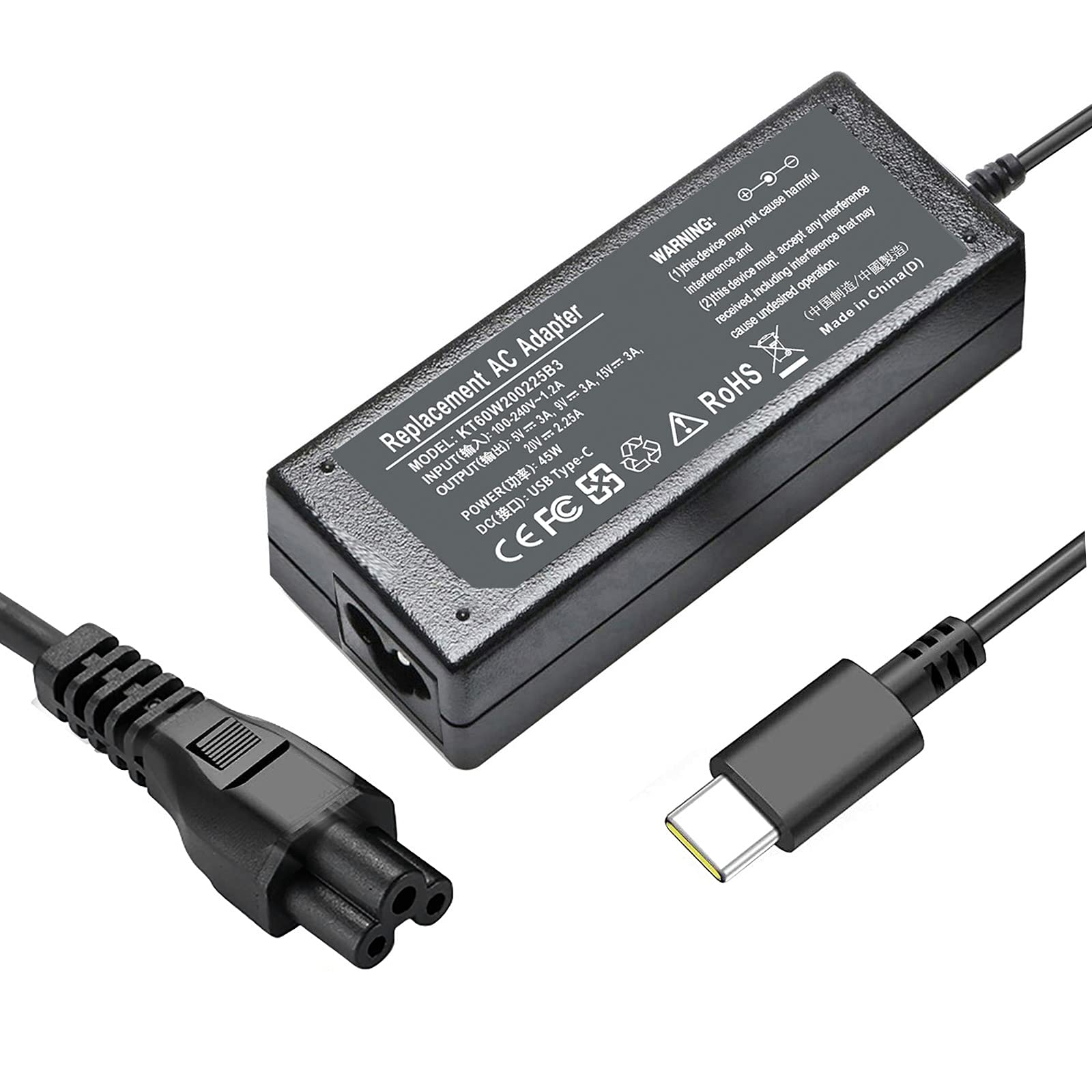 Chromebook Charger, 45W USB C Laptop Charger for HP Chromebook X360 14 14-ca051wm 14-ca052wm 14-ca061dx 14-ca043cl Chromebook Chrager USB C