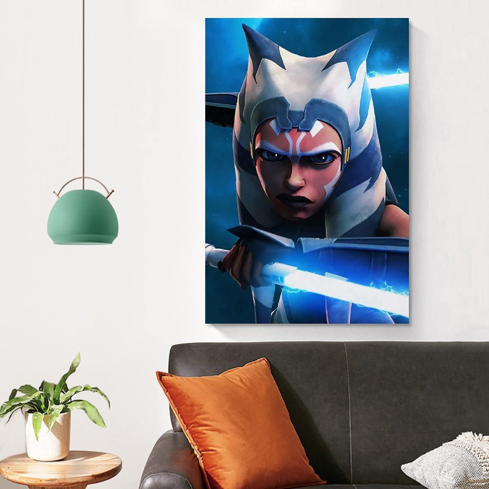 Tableau Toile Ahsoka Tano Par Gerenuke – Impression D'art Encadrée Star Wars