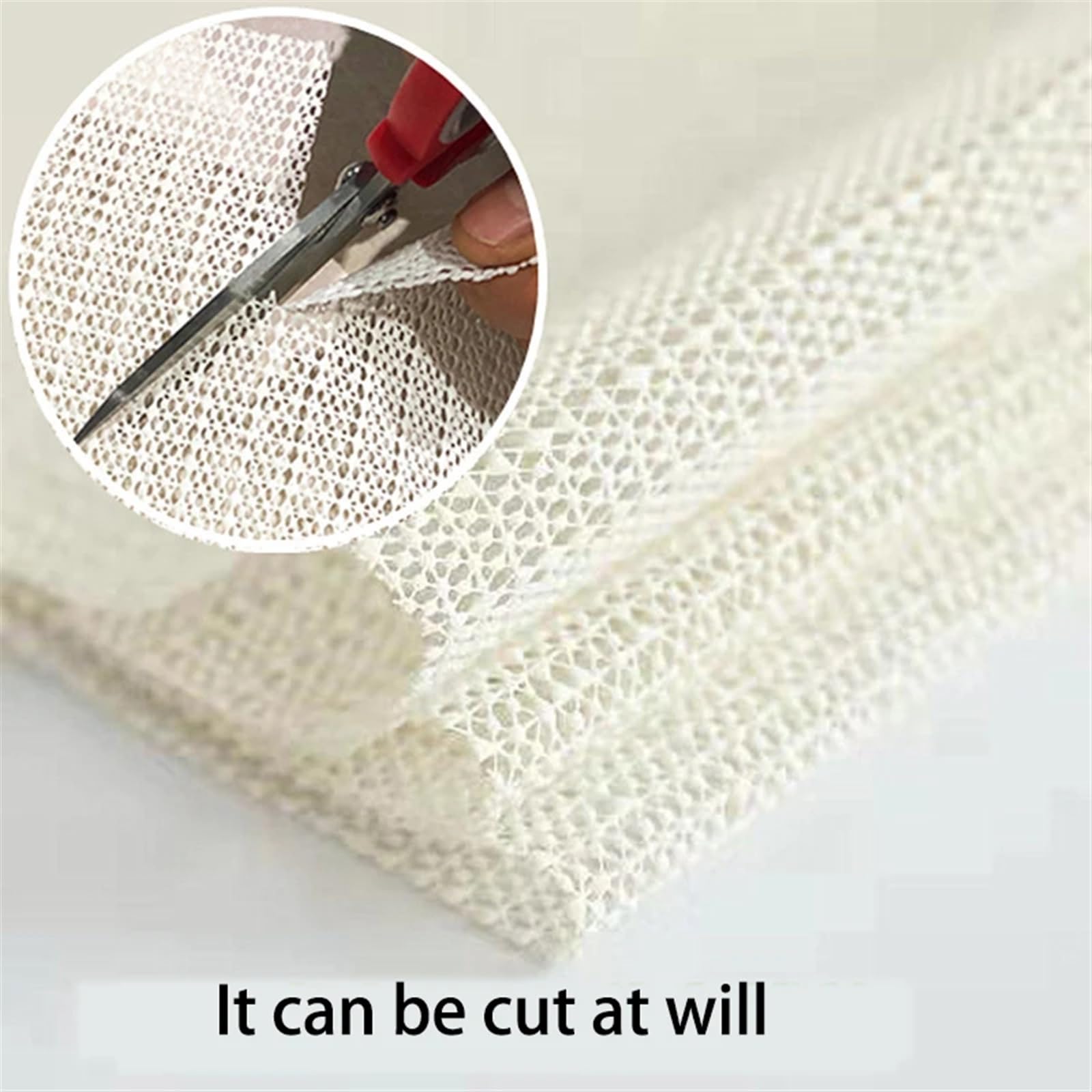 rutschfeste Teppichgreifermatte Rutschfestes Netztuch, Silikagel, rutschfestes PVC-Schaumsofa, Yoga-Matte, Teppich, Automobil-Kissen, Verbundschaum-Unterstoff Rug Gripper (Color : Milky White, Size