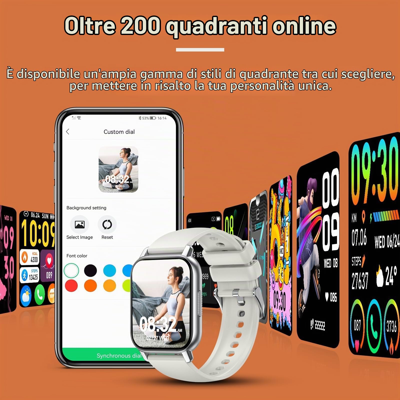 Poounur Smartwatch Uomo Donna con Effettua o Risposta Chiamate, 1.85" Orologio Digitale Cardiofrequenzimetro Sonno Contapassi, 100+ Modalità Sportivo Orologio Fitness, IP68 Smart Watch per Android iOS