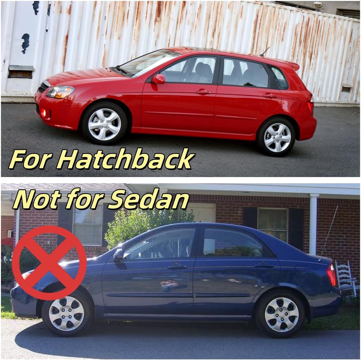 Rainproof Side Window Wind Deflectors for KIA SPECTRA5 2005-2009 HTB, Tape-on Sun Rain Guard Sets,Nice Looking Window Visors for Cars,Vent Deflector for KIA SPECTRA5 05-09 HTB KIA15