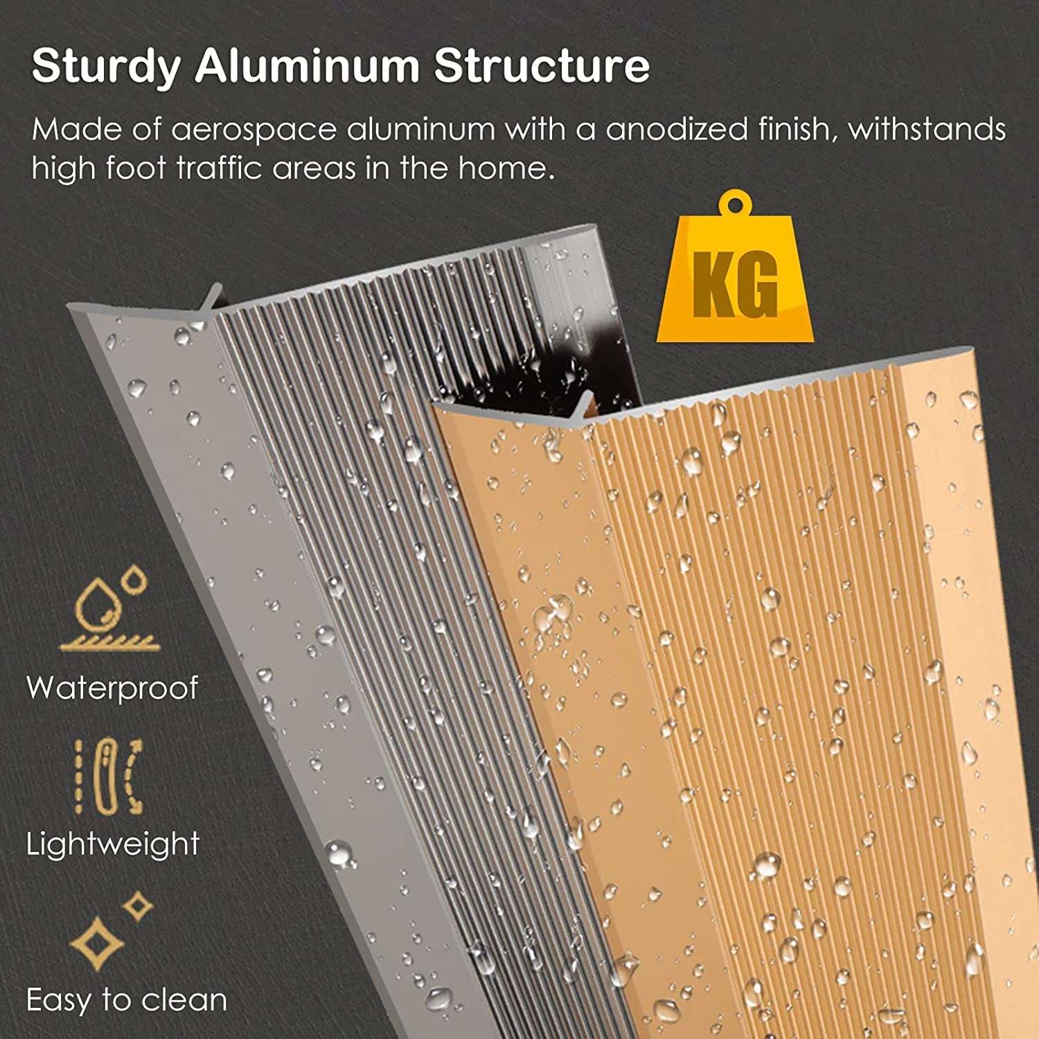 Aluminium Übergangsleiste Für Unebene Böden - 110cm Extra Breite Reduzierleiste Silber