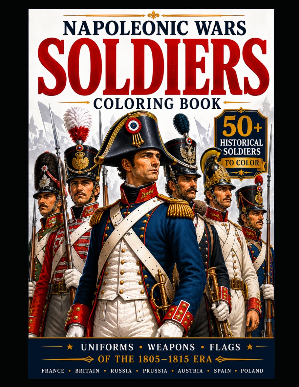 Napoleonic Wars Soldiers Coloring Book: 50+ Historical Soldiers to Color