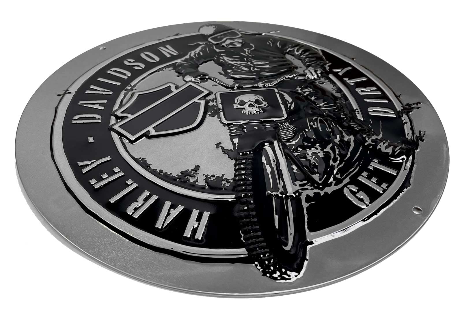 Amazon.com: Harley-Davidson Get Dirty Embossed Round Tin Sign, 14