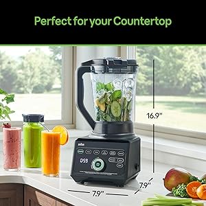 Braun TriForce Power Blender - Powerful 1600 Watt Countertop Blender with 10 Manual Speeds, 3 Texture & 6 Food Settings, Stainless Steel Blades, Auto-Clean, Heated Blending Function for Soups